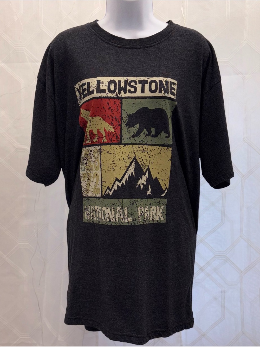 Vintage-style Yellowstone National Park Graphic T-shirt Gorpcore americana XXL